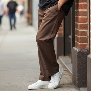 Elegant Men's Chocolate Trousers